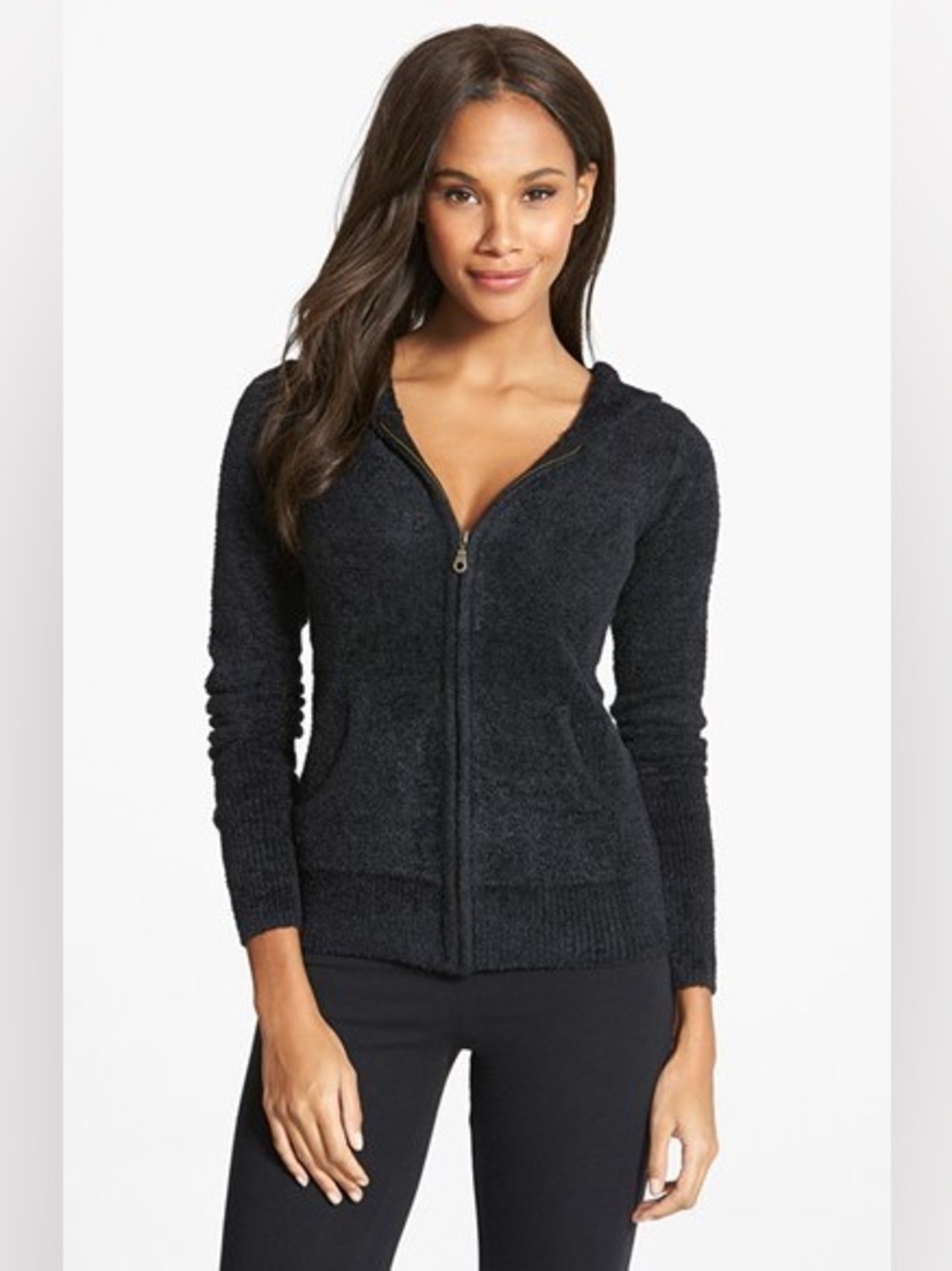 Barefoot Dreams Size M Cozychic Lite Hoodie - Black
